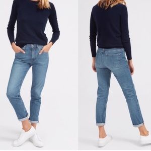 Everlane modern boyfriend mid blue jeans